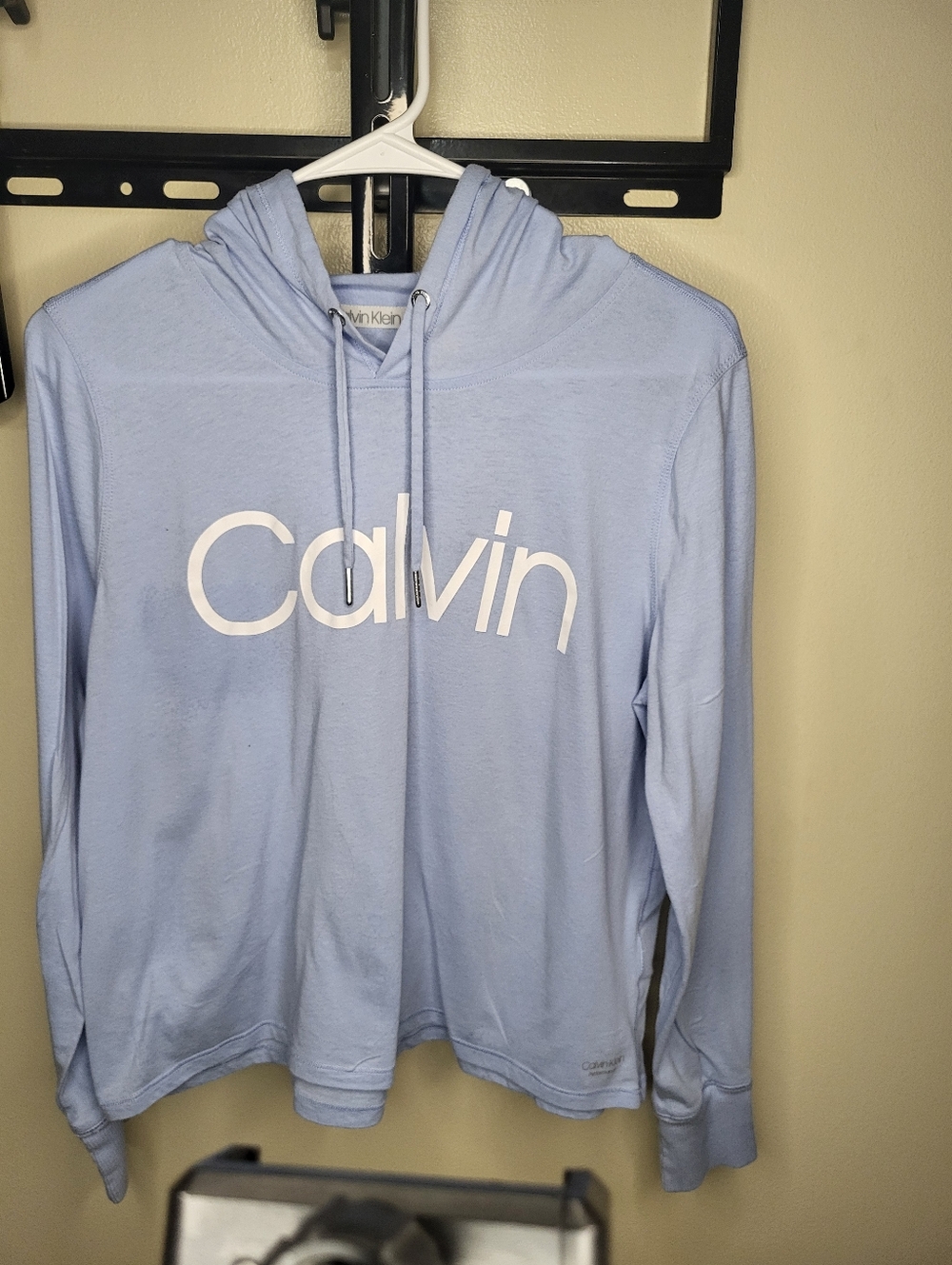 Calvin Klein Light Blue Hoodie with White Logo